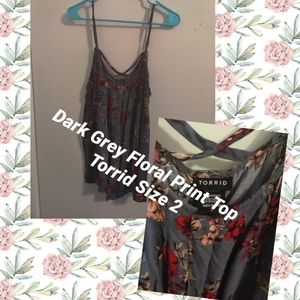 Grey Floral Top